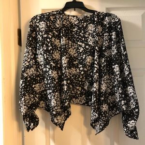 Black floral cardigan